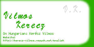 vilmos kerecz business card